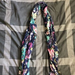 Blue & floral scarf